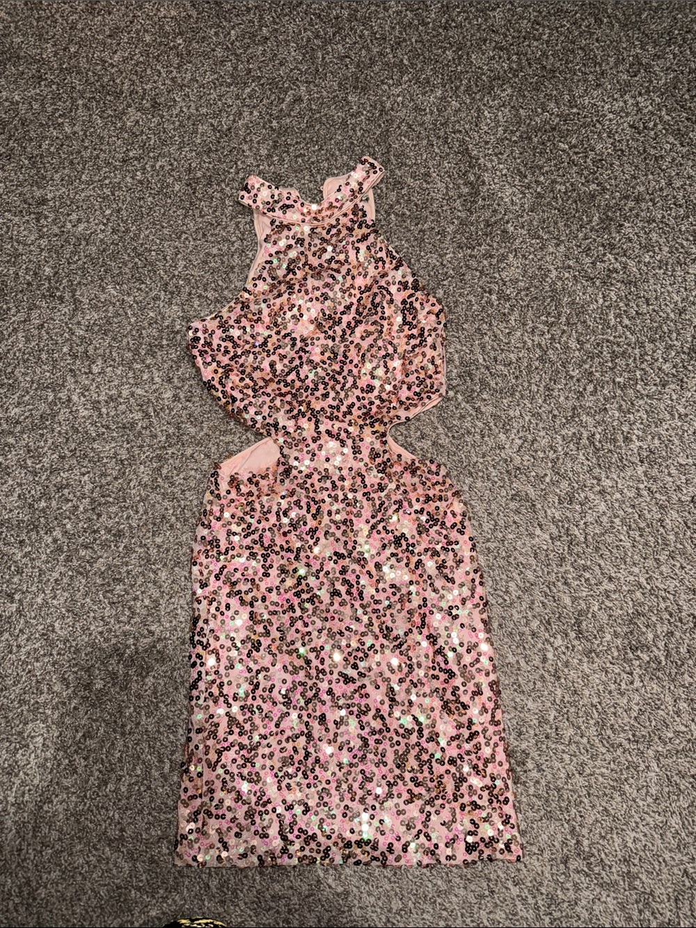 Charlotte Russe Pink Sequin Cutout Mini Dress